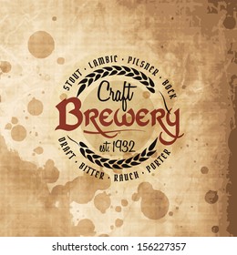 beer logo label vintage texture stain pub limited seal edition retro styled mark of beer excellent as a pattern of promotion editable layered vector beer logo label vintage texture stain pub limited s