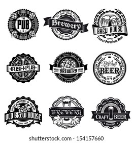 Beer Logo Label Vintage Vector Pub Emblem Retro Brewery Badge Retro Series Styled Mark Of Brew Okay As A Pattern Of Promotion Beer Logo Label Vintage Vector Pub Emblem Retro Brewery Badge Classic Frot