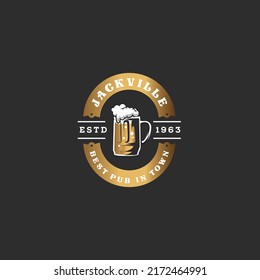 Beer Logo Luxury Vintage Label Logotype vector design