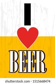 Beer logo on the background of a foam drink. Stylish lettering for advertising and menus