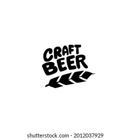 Beer logo. Logo for a beer shop, restaurant, bar. A malt on a white background with the word "craft beer". Vector illustration symbol.