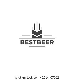 Beer logo. Logo for a beer shop, restaurant, bar. A malt on a white background with the word "best beer". Vector illustration symbol.