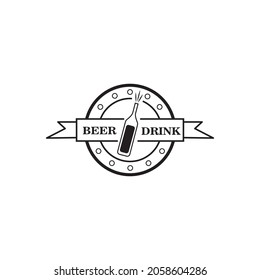 beer logo template circle emblem graphic design