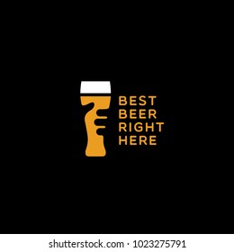 Beer logo template design. Vector illustration.