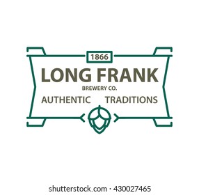 Beer logo template. Green. Vector design element.