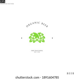 Beer logo template. Isolated hop on white background