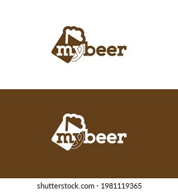 Beer logo template. My beer logo vector illustration design