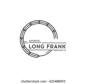 Beer logo template on a white background. Vector design element.