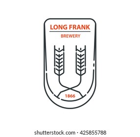 Beer logo template on a white background. Vector design element.