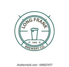 Beer logo template on a white background. Vector design element.