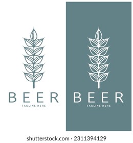 Beer logo template with vintage craft wheat.For badge, emblem,malt,beer company,bar,alcoholic drink