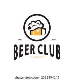 Beer logo template with vintage craft wheat.For badge, emblem,malt,beer company,bar,alcoholic drink