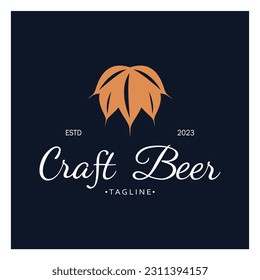 Beer logo template with vintage craft wheat.For badge, emblem,malt,beer company,bar,alcoholic drink
