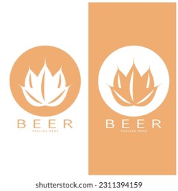Beer logo template with vintage craft wheat.For badge, emblem,malt,beer company,bar,alcoholic drink