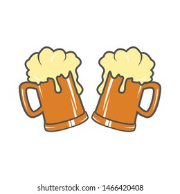 beer logo template, vintage beer glass vector element