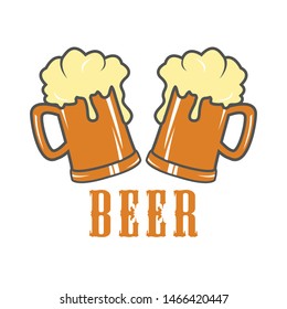 beer logo template, vintage beer glass vector element