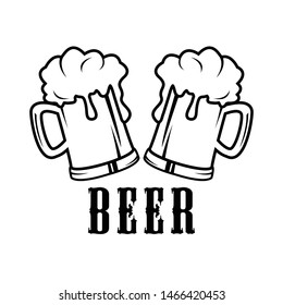 beer logo template, vintage beer glass vector element