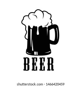 beer logo template, vintage beer glass vector element