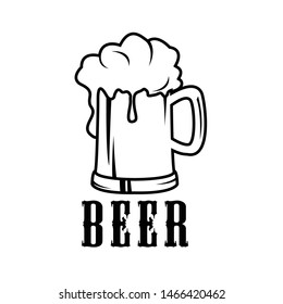 beer logo template, vintage beer glass vector element