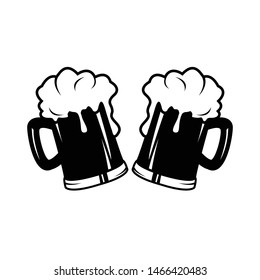 beer logo template, vintage beer glass vector element