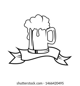 beer logo template, vintage beer glass vector element