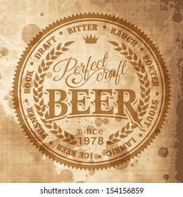 beer logo text vintage retro stamp mug template grunge seal retro styled label of beer artistic as a template of advertisement beer logo text vintage retro stamp mug template grunge seal classic froth