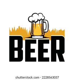 Logotipo de cerveza , Vector de diseño de camisetas de cerveza.