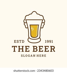 The beer logo vector icon illustration hipster vintage retro