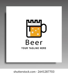 Beer logo .vector icon illustration .for company symbol Brewery or beverage

