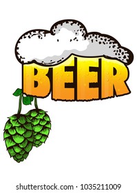 Beer logo- vector illustration, emblem brewery design on isolated background.