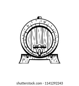 Beer logo - vector illustration, emblem brewery, barrel, pub, bar, tavern, brew, barley, brewing, alcohol drink, ribbon label on white background