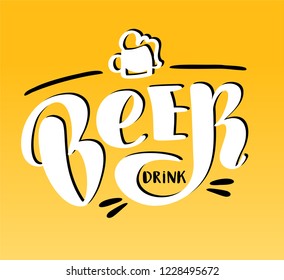 Beer logo - vector illustration, emblem brewery design. Lettering for web, congratulations, promotional pictures news, invitations, postcards, banners, posters