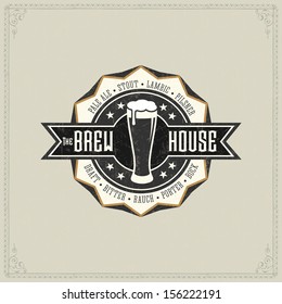 beer logo vector vintage stamp retro foam octoberfest brewery label retro styled label of brew okay as a pattern of advert editable layered vector beer logo vector vintage stamp retro foam octoberfest