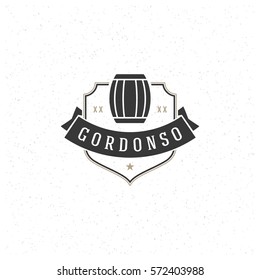 Beer Logotype Design Element in Vintage Style Badge Retro vector illustration. Beer barrel symbol.
