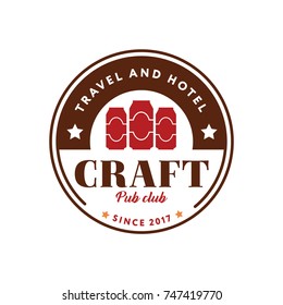 Beer Logotype Vintage Style. Beer Can Flat Isolated Vector Graphic 