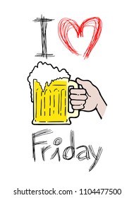Beer and love Friday message