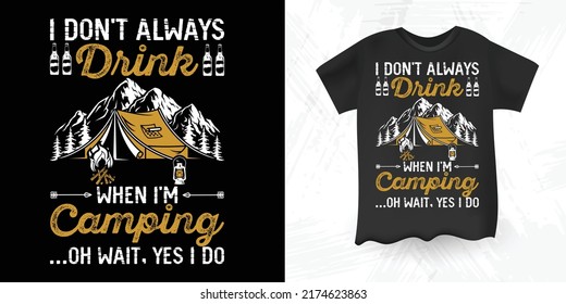 Beer Lover Funny Outdoor Vintage Camper Camping RV T-shirt Design