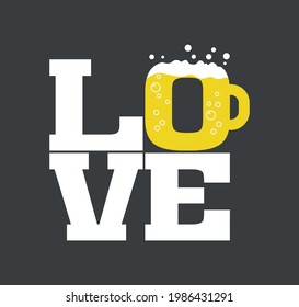 Signo vectorial en el vientre de los amantes de la cerveza