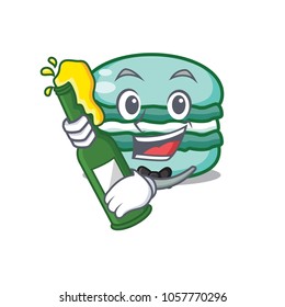 With beer macaron character cartoon style