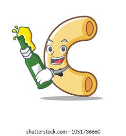 With beer macaroni mascot cartoon style