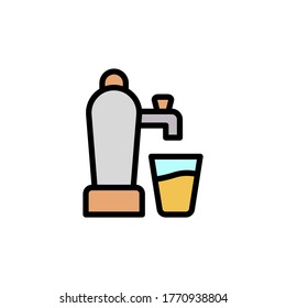 Bier-Maschinensymbol. Einfache Farbe mit umrissenen Vektorelementen internationaler Biertagssymbole für i und ux, Website oder mobile Anwendungen