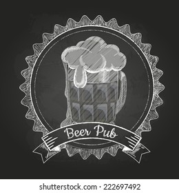 Beer in mag. Chalk drawing