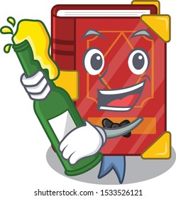With beer magic spell book in shape mascot
