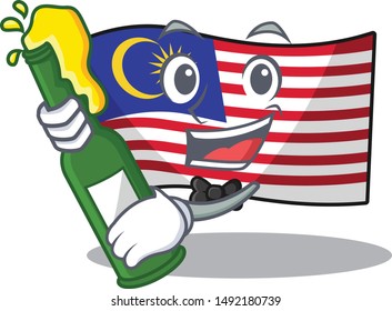 With beer malaysia mascot flag kept in cupboard