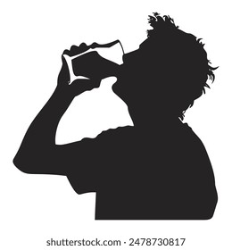 Cerveza con Vector de silueta de hombre