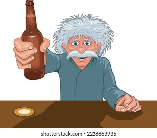 Beer Man Toasting Vector Cartoon