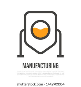 Beer manufacturing. Brewery thin line icon. Vector illustration.