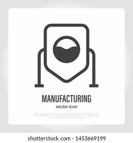 Beer manufacturing. Brewery thin line icon. Vector illustration.