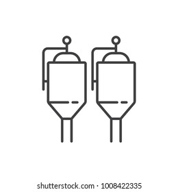 Beer manufacturing equipment line icon.