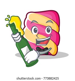 With beer marshmallow character cartoon style